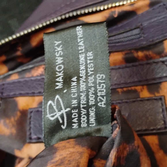 B. Makowsky Studded Plum Leather Shoulder Purse | Like New - Picture 8 of 9